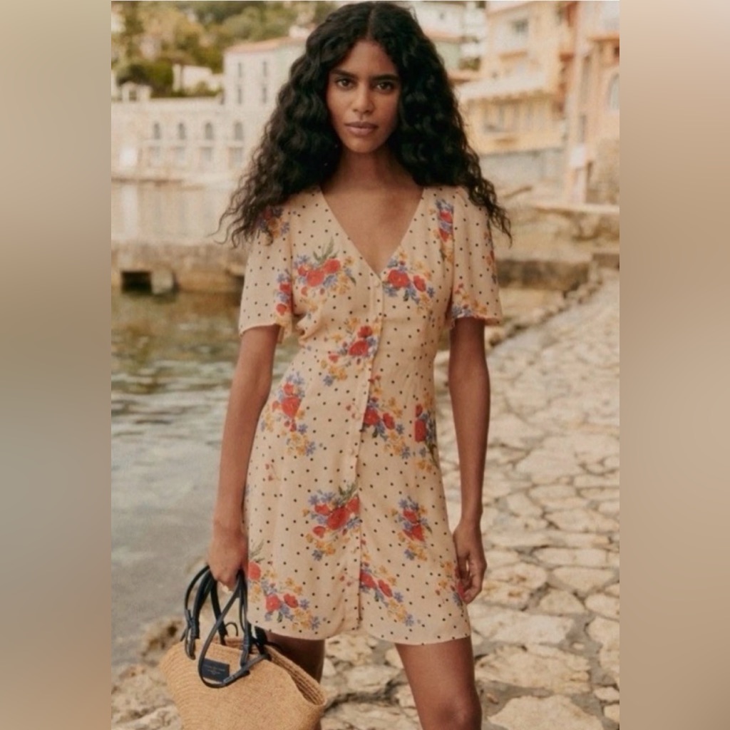 Sezane Lily Dress In Poppy - Size 42 (Fits Like Us 10)